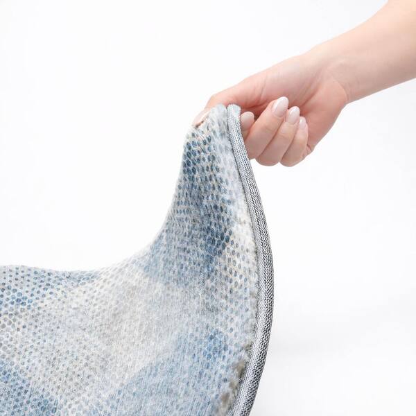 Dream Shag Premium Machine Washable Abstract ADS539 Blue 2 ft. x 7 ft. Runner Rug