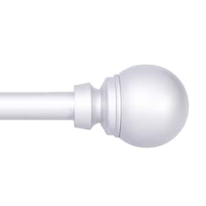 Mae 28 in. - 48 in. Adjustable Single Curtain Rod 5/8 in. Diameter in Satin Nickel with Round Finials