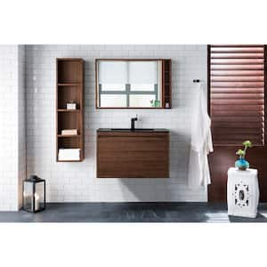 Mantova 31.5 in. W x 18.1 in. D x 20.6 in. H Single Bathroom Vanity Mid-Century Walnut and Charcoal Black Top