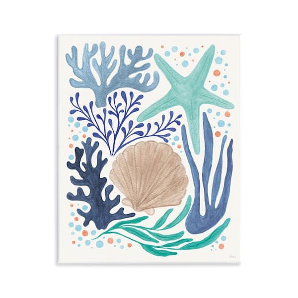 Stupell Industries Aquatic Coastal Currents by Veronique Charron Unframed Coastal Graphic Art Print 14 in. x 11 in.