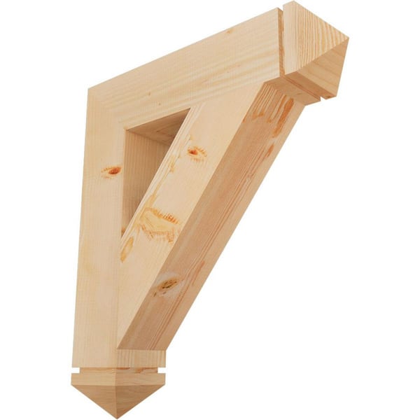 Ekena Millwork 5.5 in. x 32 in. x 28 in. Douglas Fir Traditional Arts and Crafts Smooth Bracket