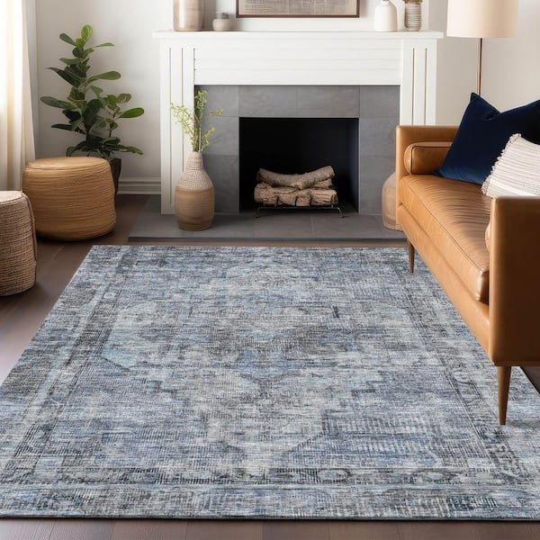 Chantille Machine Washable Indoor/Outdoor Abstract ACN1729 Blue 8 ft. x 10 ft. Area Rug