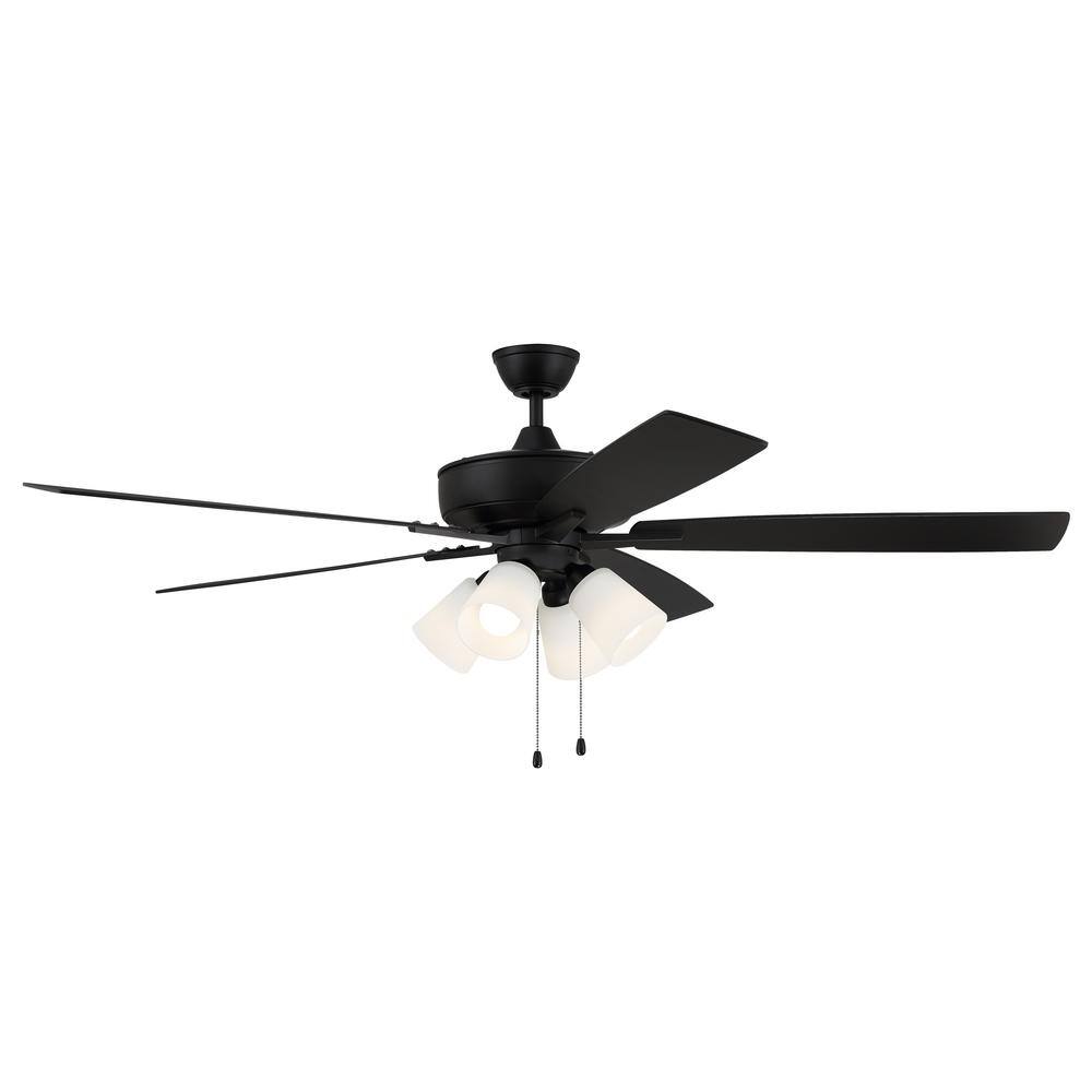 CRAFTMADE Super Pro114 60 in. Indoor Dual Mount Flat Black Ceiling Fan