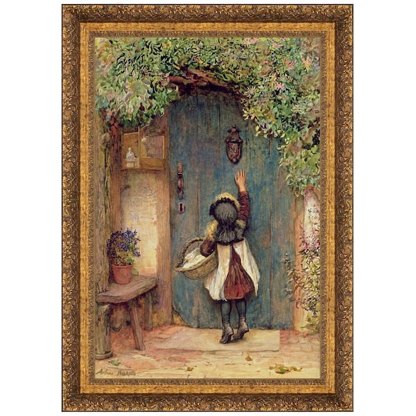 Design Toscano The Visitor by Arthur Hopkins Framed Home Oil Painting Art Print 34 in. x 25 in.