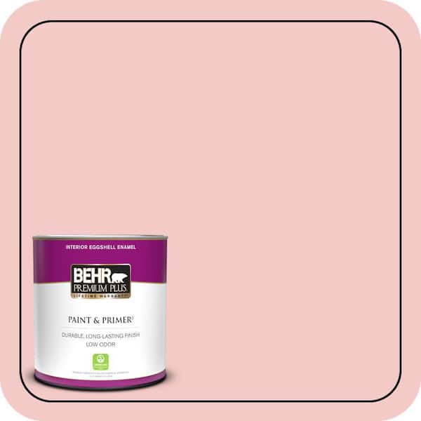 BEHR PREMIUM PLUS 1 qt. #T12-20 First Peach Eggshell Enamel Low Odor Interior Paint & Primer