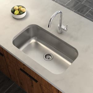 1800 Series Stainless Steel 30.5 in. Single Bowl Undermount Kitchen Sink with 9 in. Depth