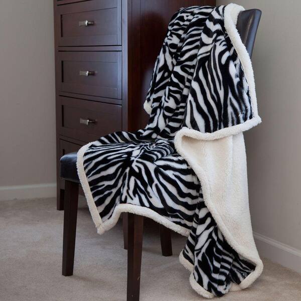 Lavish Home Zebra Multicolored Throw Blanket