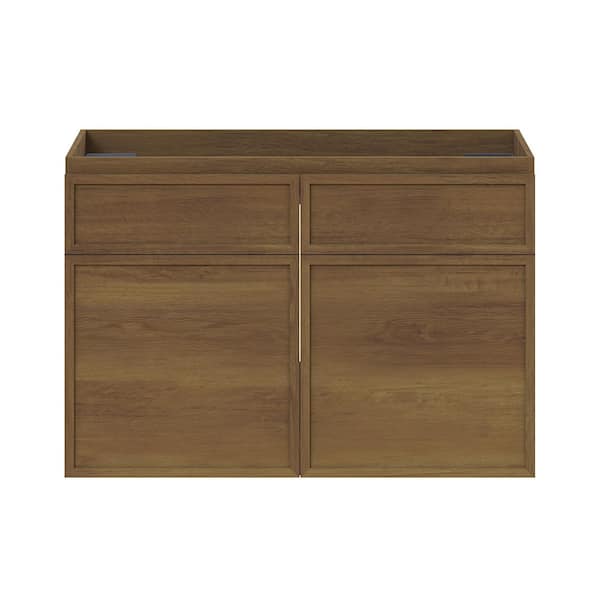 St. Tropez 30 in. Wall-Mounted Bath Vanity Cabinet without Top in Brown Oak