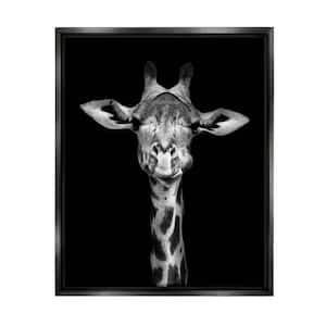 Greyscale Zebra Stripes Detailed Photography Portrait by Incado Floater Frame Animal Wall Art Print 21 in. x 17 in.