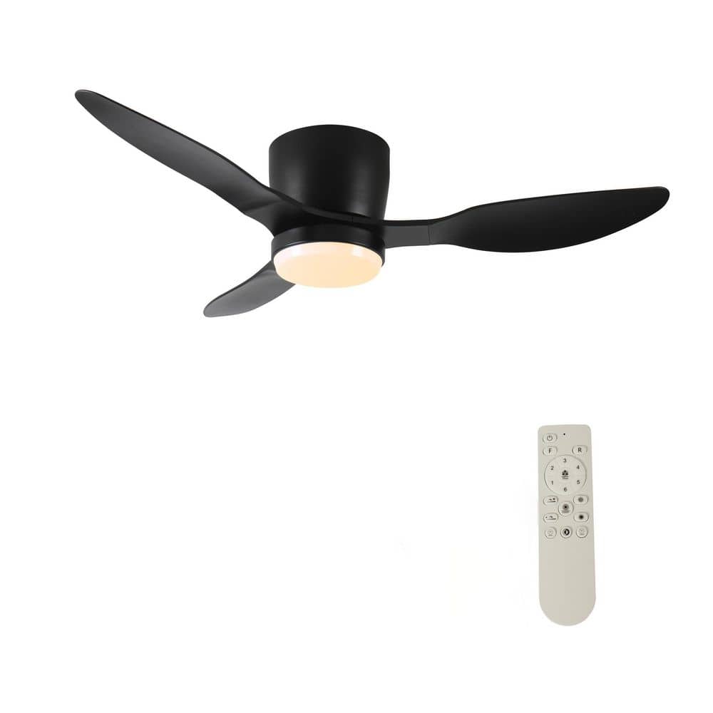 42 in. Smart Flush Mount Ceiling Fans w/ Lights Remote, Quiet DC Motor, Con