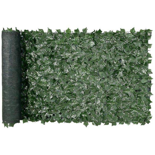 Ivy Privacy 2.76 in. Plastic Fence 39 in. x 98 in. Artificial Green Wall Screen Greenery Ivy Fence Faux Hedges