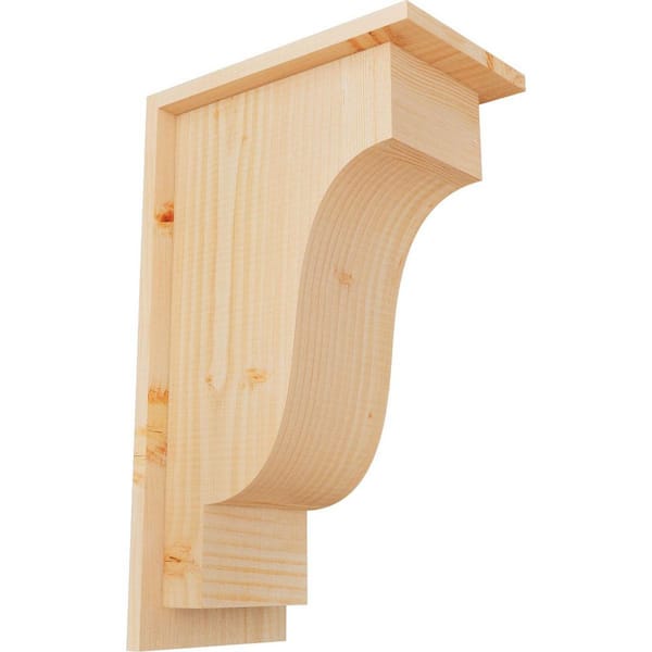 Ekena Millwork 7-1/2 in. x 12 in. x 20 in. Newport Smooth Douglas Fir Corbel with Backplate