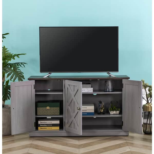 48 in. Gray TV Stand for TVs Upto 55 in.