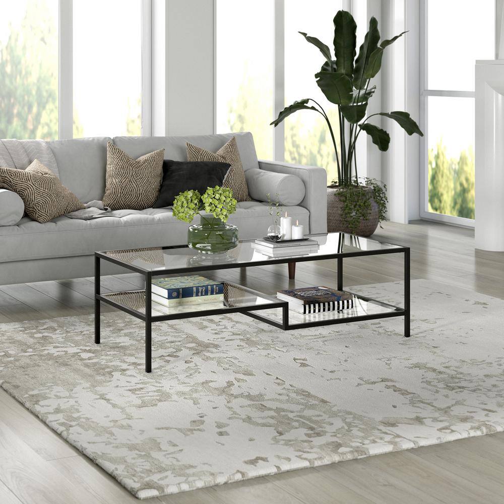 Lovett 54" Blackened Bronze Rectangular Metal Coffee Table