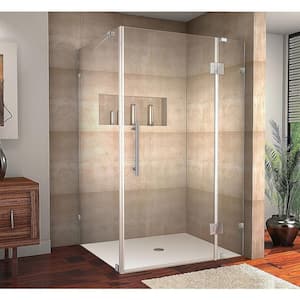 Avalux 48 in. x 72 in. Frameless Shower Enclosure in Chrome with Self Closing Hinges
