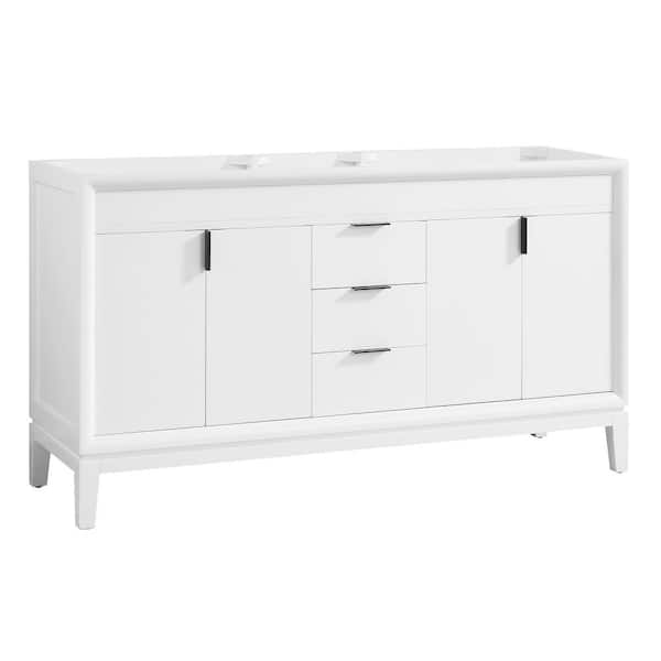 Emma 60 in. W x 21.5 in. D x 34 in. H Bath Vanity Cabinet Only in White