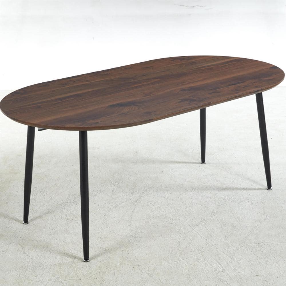 Walnut MDF Tabletop 70.87 in. W 4 Legs Dining Table Seats 6 price history on PriceWatchPro