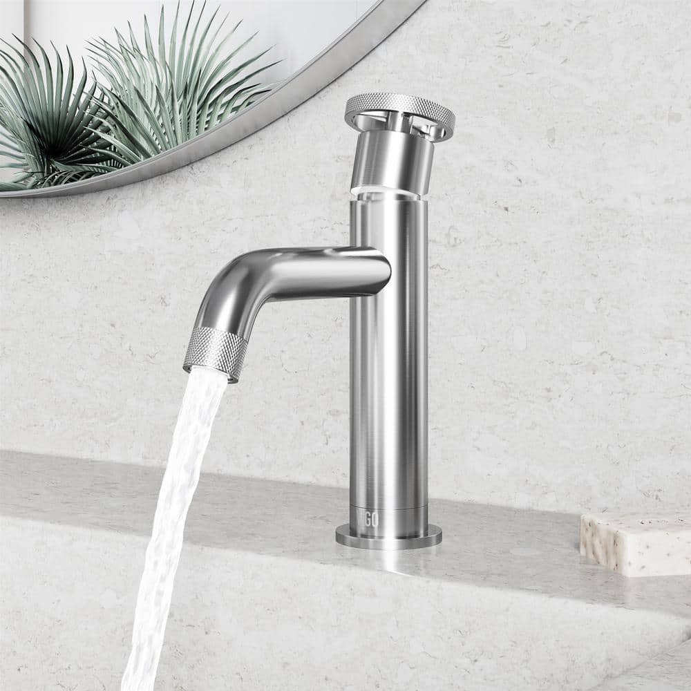 Cass Modern Aerodynamic Single-Hole Bathroom Faucet in Brushed Nickel
