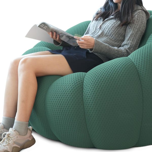Magic Home Modern 4-Piece Green Mesh Fabric Lazy Floor Bean Bag