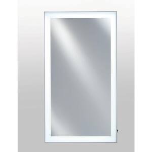Illume 24 in. W x 30 in. H Framed Rectangular LED Light Bathroom Vanity Mirror in Silver