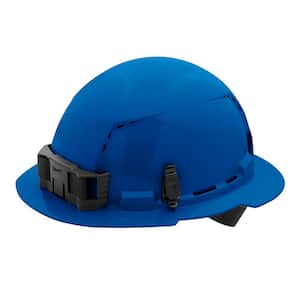 BOLT Blue Type 1 Class C Full Brim Vented Hard Hat with 4-Point Ratcheting Suspension (10-Pack)