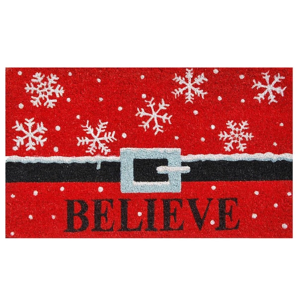 Believe 17 in. x 29 in. Coir Door Mat