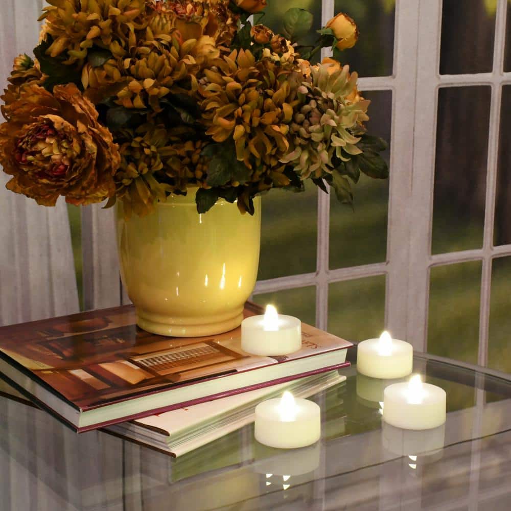 White Flameless LED Tealight Set with Remote Control