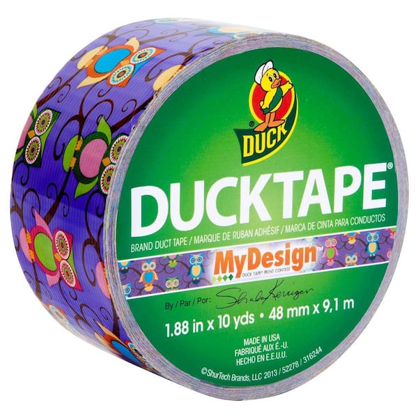 Duck 1.88 in. x 10 yds. Retro Owls Duct Tape