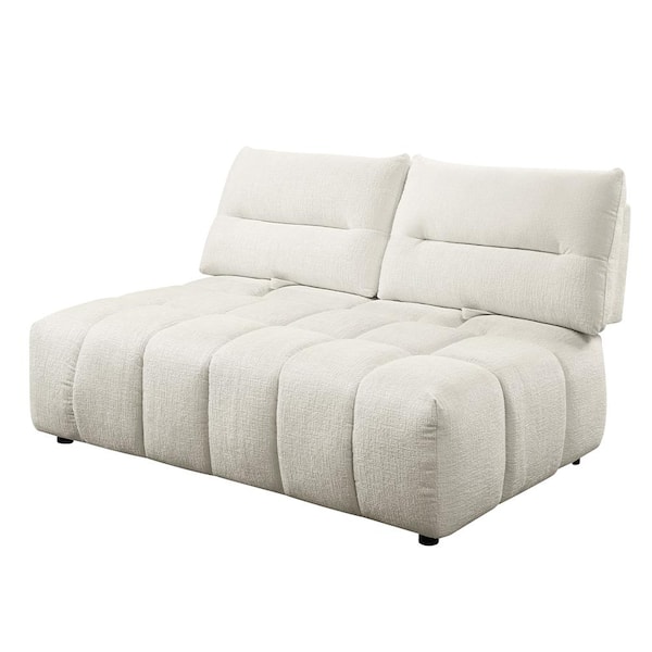 Acme Furniture Loanna 43 in Armless Linen Modular Sofa in. Beige Linen