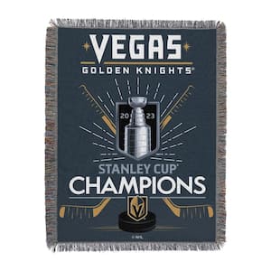 NHL Golden Knights 2023 Stanley Cup Champions Stick Burst Woven Tapestry Throw