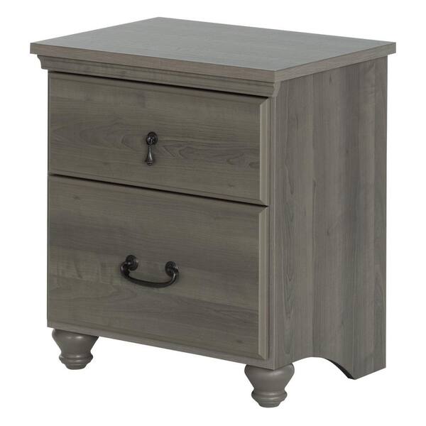 South Shore Noble 2-Drawer Gray Maple Nightstand