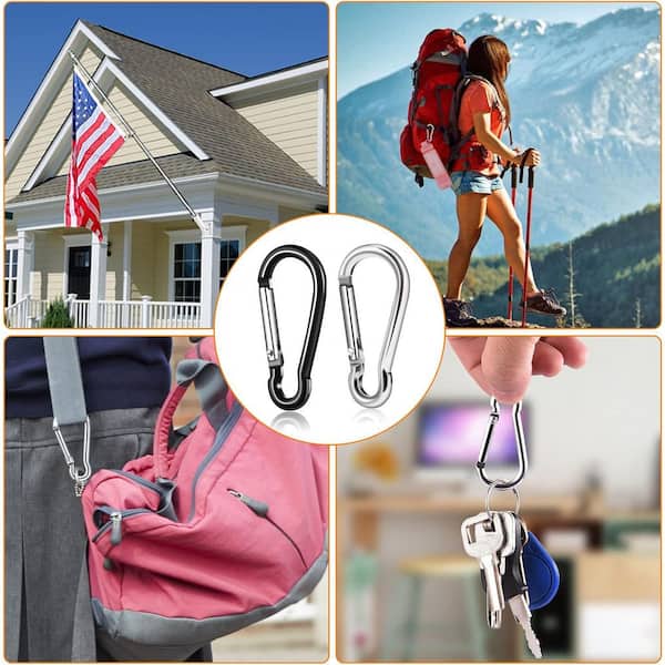 Justincity Flag Pole Ring Replacement Clips 4-Pack Aluminum Alloy
