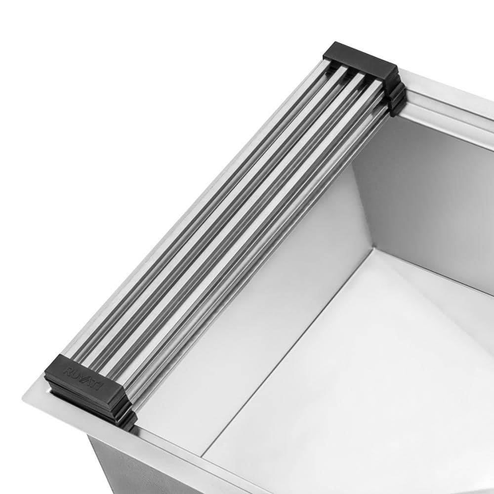 Stainless Steel Foldable Dish Drying Rack with Silicone Frame