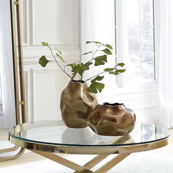 Marley Forrest Matte Bronze Abstract Ceramic Large Vase