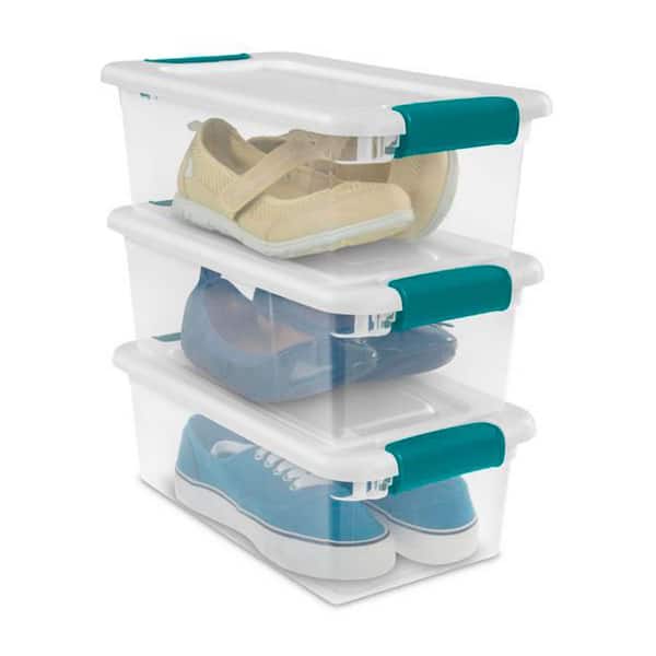 Sterilite 6 Qt. Clear Stacking Closet Storage Bin Container with