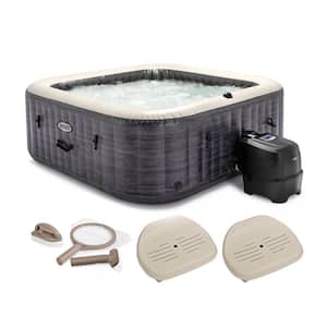 PureSpa Plus 6-Person Inflatable Hot Tub Spa, Maintenance Kit, and Removable Seat (2 Pack)