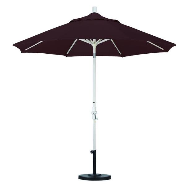 California Umbrella 9 ft. Aluminum Collar Tilt Patio Umbrella in Teak Olefin