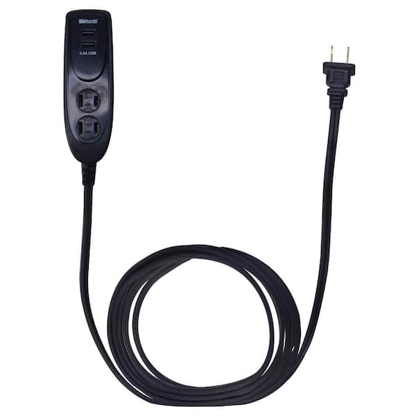 Southwire 4 ft. 2-Outlet Desktop Surge Protector and USB Charger Extension Cord