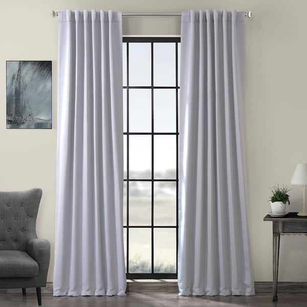 Exclusive Fabrics & Furnishings Fog Grey Polyester Room Darkening Curtain - 50 in. W x 108 in. L Rod Pocket with Back Tab Single Curtain Panel