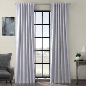 Fog Grey Polyester Room Darkening Curtain - 50 in. W x 120 in. L Rod Pocket with Back Tab Single Curtain Panel