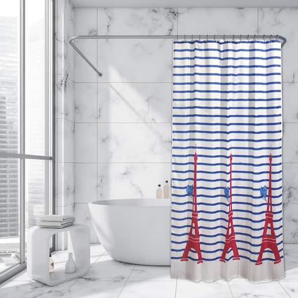Printed Shower Curtain Polyester Fabric, Paris Shower Curtain Set