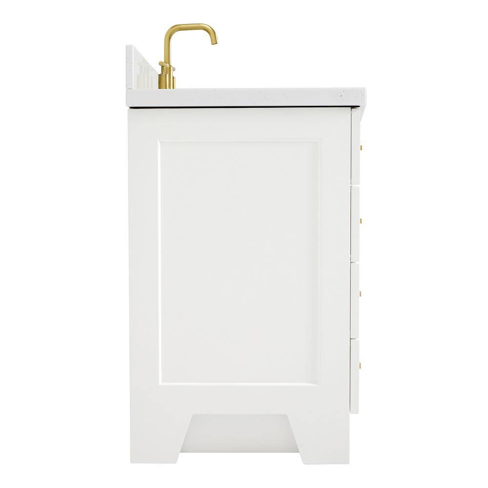 White Freestanding Single Bathroom Vanity with Carrara Quartz Top