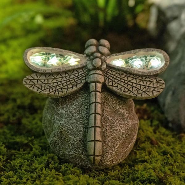 Resin Dragonfly Outdoor Garden Statues with Solar Light L0C2KK3V4S