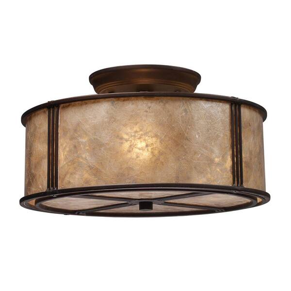 Titan Lighting Barringer 3-Light Aged Bronze Ceiling Semi-Flush Mount Light