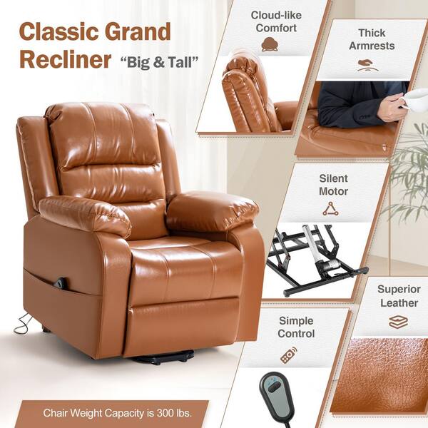 Brown Best Recliner Chair For Tall Man Heavy Duty Recliners That