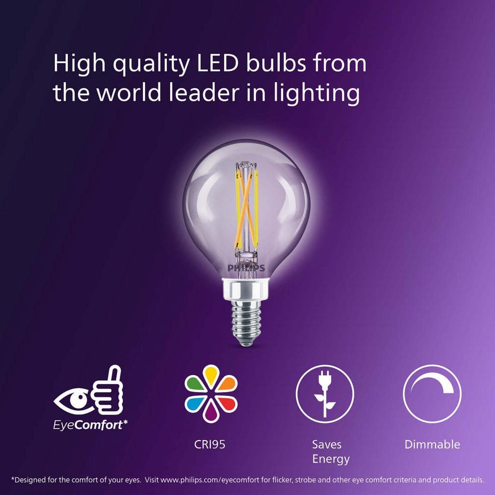 Eco-Friendly Clear Glass 60W LED Bulb 2-Pack with Dimmable Warm Glow