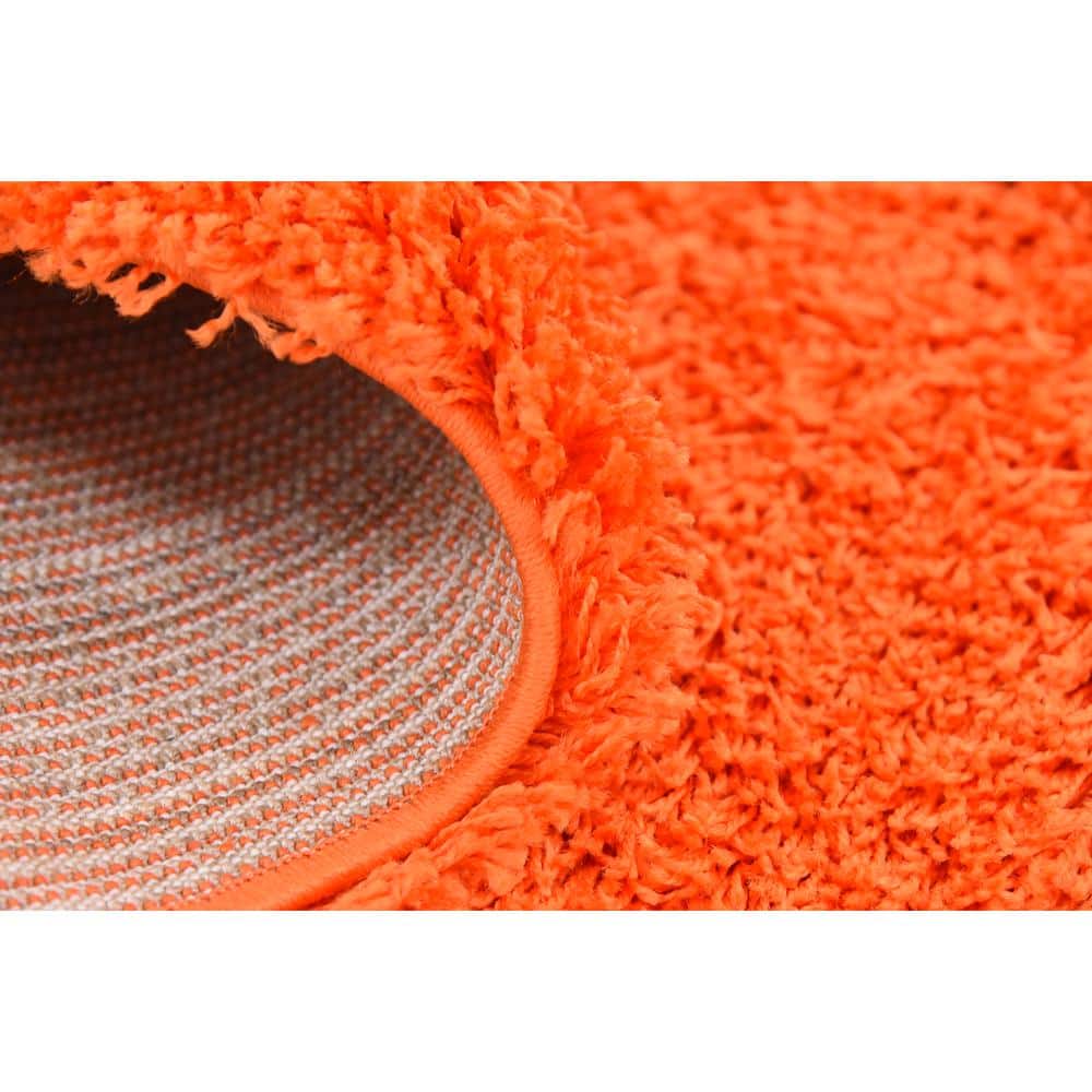 Lavish Tiger Orange Solid Shag 5'x8' Easy-Care Rug