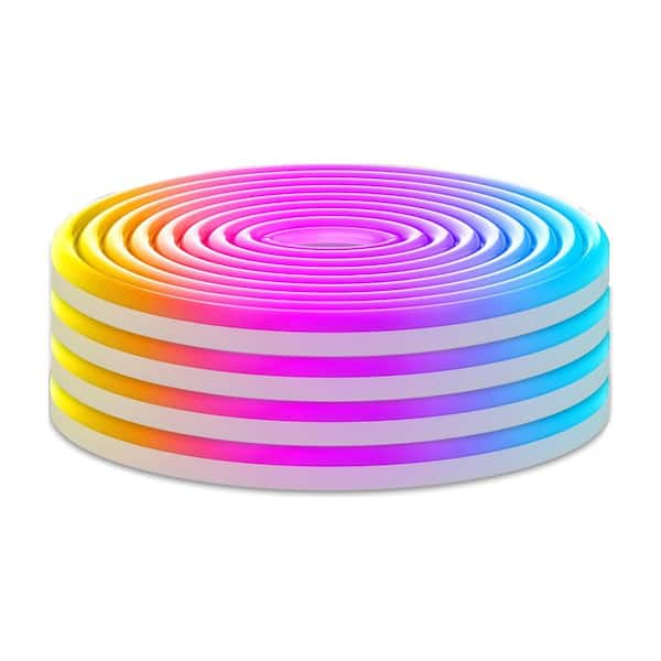 20 ft. Hardwired Flexible Integrated LED Strip Lights Control with App/Remote, Music Sync Gaming Neon Rope Light