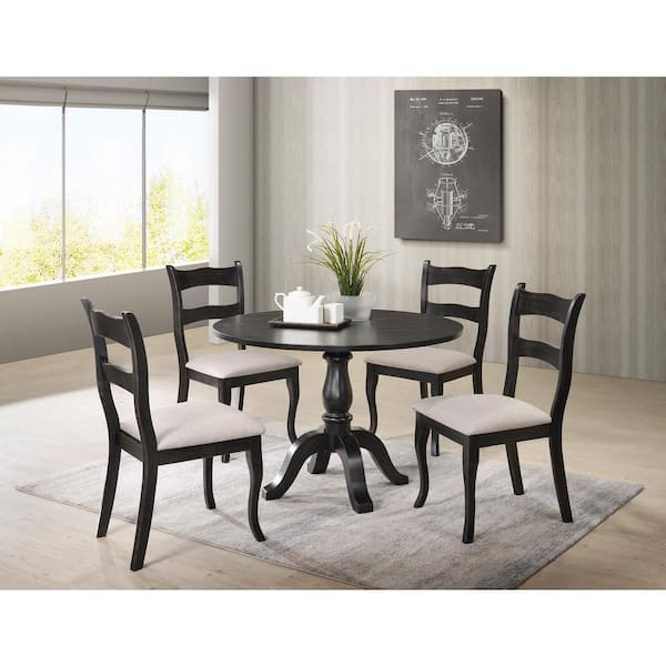 Best Master Furniture Alice 42 in. Black Round Dining Table ALICVBT - The  Home Depot