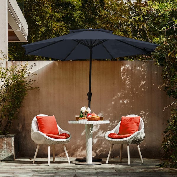 JEAREY 11 ft. 2 -Tiers 8 Sturdy Ribs Outdoor Market Patio Umbrellas ...